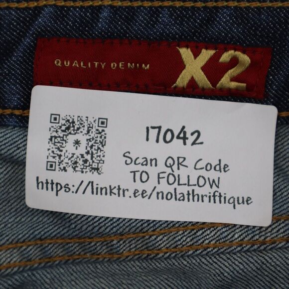 X2 Pants Womens 8L Blue Bootcut Low Rise Button Zip Raw Wash Quality Denim Jeans - Picture 2 of 16